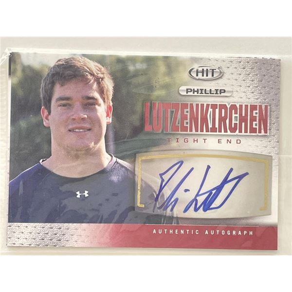 Auburn Tigers Philip Lutzenkirchen 2013 Sage Hit signed trading card