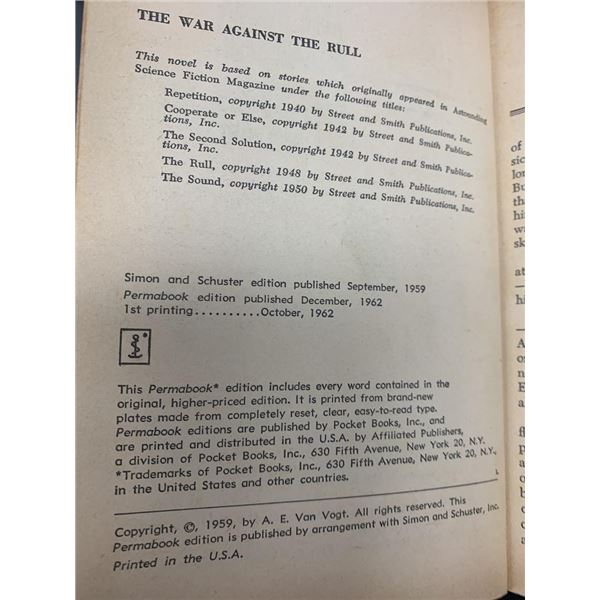 The War Against The Rull first edition book