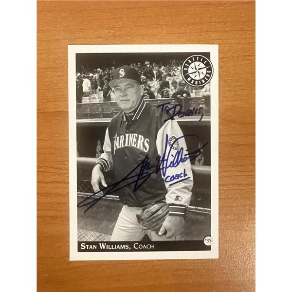 1998-99 Seattle Mariners Coach Stan Williams Signed Photo
