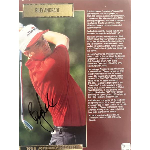 Billy Andrade signed 1996 JC Penney Classic LPGA profile