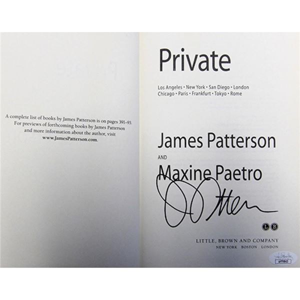 Best Selling Novelist James Patterson Signed Private 1st Ed Hardcover Book JSA Authenticated