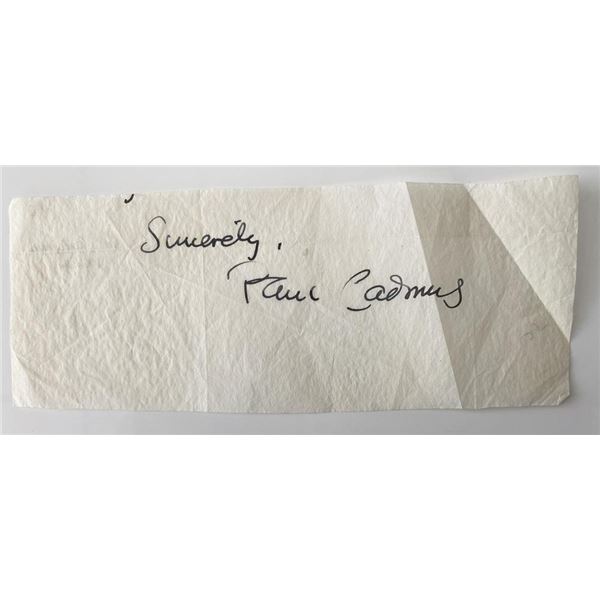 Artist Paul Cadmus original signature