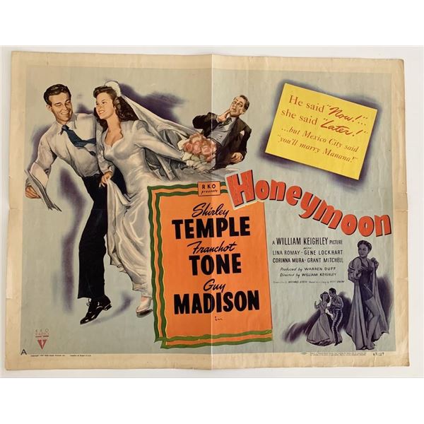 Honeymoon vintage  1947 movie poster