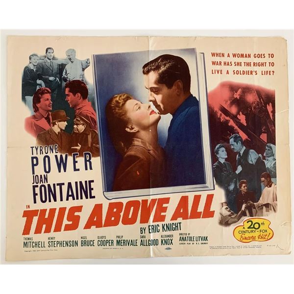 This Above All 1942 vintage movie poster