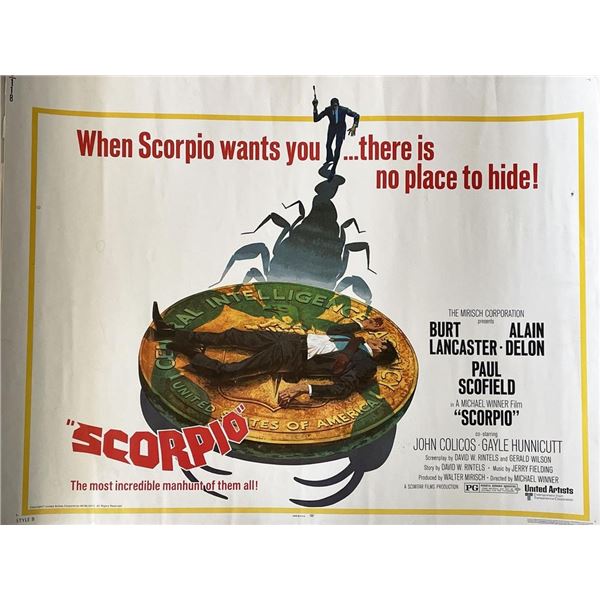 Scorpio 1973 vintage movie poster
