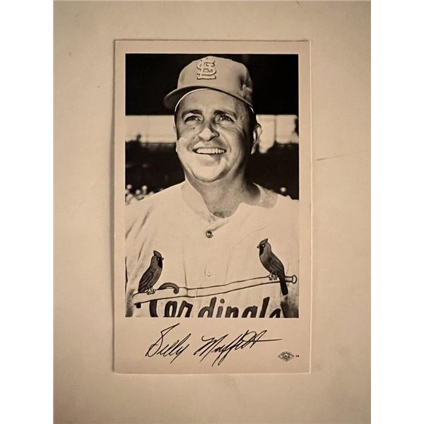 Billy Muffett facsimile signed photo. 3x5 inches