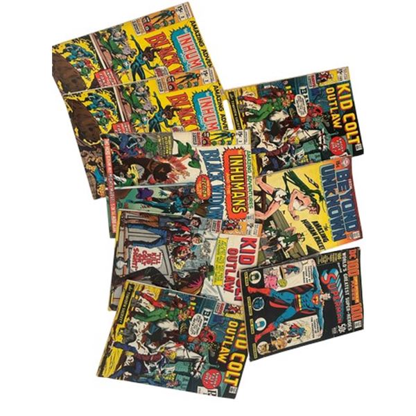 Vintage 1970–1972 DC & Marvel Comic Lot: Superman 100-Page Super Spectacular, Inhumans, Kid