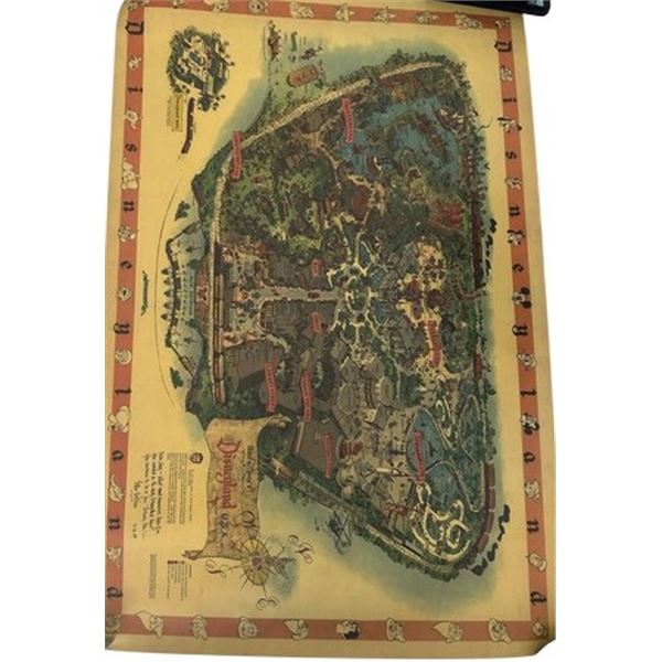Vintage Map of Disneyland Memorabilia
