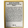 Image 2 : Mark McGuire Rookie Trading Card