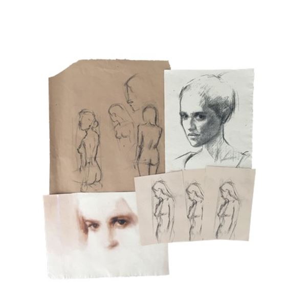 Tulip Fever Jan Van Loos (Dane DeHaan) Sketches of Sophia (Alicia Vikander) Movie Props