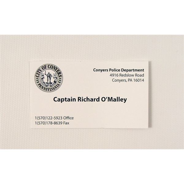 Prisoners Captain Richard O'Malley (Wayne Duvall) Business Card Movie Props