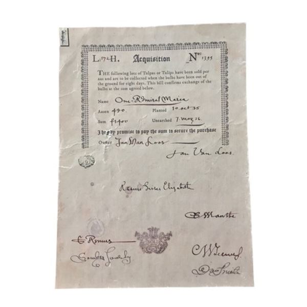 Tulip Fever Jan Van Loos (Dane DeHaan) Cerficiate of Sale Movie Props