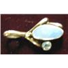 21. Sterling Silver Pendant with freeform Opal and blue topaz.