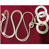 Image 2 : 22. 20" Sterling Silver Necklace with Live, Laugh, & Love Pendants.