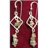 24. Sterling Silver Dangle Earrings with freeform Opalescent stones
