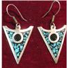 Image 1 : 26. Arrowhead Sterling Silver & Turquoise Earrings.