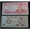 Image 1 : 47. Iraq Five & 25 Dinars Banknotes. CU. Depict Saddam