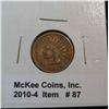 Image 1 : 87. 1885 Indian Head Cent. VF+.