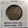 Image 1 : 92. 1866 U.S. Two Cent Piece. VF 20.