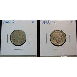 109. 1925 D & S Buffalo Nickel. G & F.