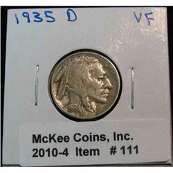111. 1935 D Buffalo Nickel. VF.
