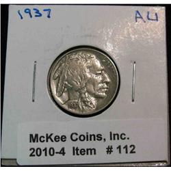 112. 1937 P Buffalo Nickel. EF