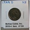 124. 1928 D EF Dark Buffalo Nickel.