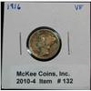 132. 1916 P Mercury Dime. VF 20.