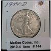 144. 1944 D Walking Liberty Half Dollar. EF 40.