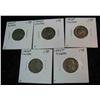 220. 1942P,. (3) 43P, & 45P U.S. Silver War Nickels.