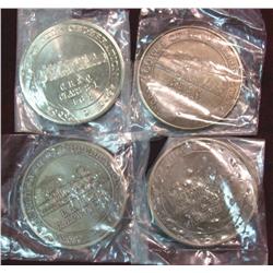 317. 1976, 77, 83, & 84 Creston, Ia. Railroad Medals. 39mm