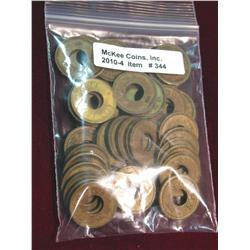 344. (38) Old Brass Lodge Tokens. All with center hole