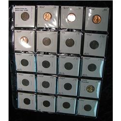 366. Dealer Stock Page of old Indian, Lincoln, & Steel Cents.