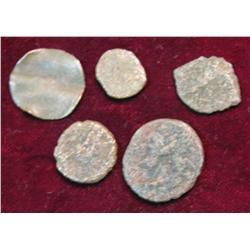 376. (5) Unattributed Ancient Roman Coins nearly 2000 years old.