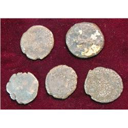 377. (5) Unattributed Ancient Roman Coins nearly 2000 years old.
