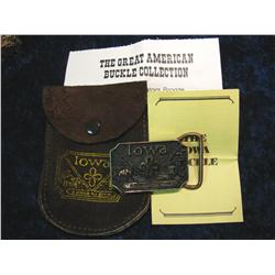385. "Iowa a Place to Grow" Brass Collector's Belt Buckle.