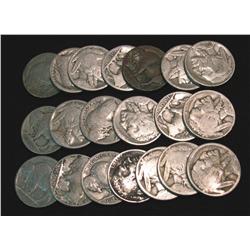 387. (20) Old Pre 1939 Buffalo Nickels. Circulated.