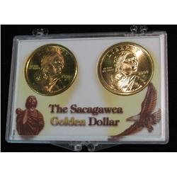 395. 2000 P & D Sacagawea Golden Dollar Two-Piece Set. Gem BU.