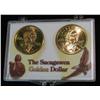 Image 1 : 395. 2000 P & D Sacagawea Golden Dollar Two-Piece Set. Gem BU.