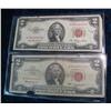 Image 1 : 438. Series 1953 & 63 $2 U.S. Notes. Circulated.