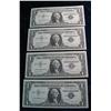 Image 1 : 446. (4) Consecutive Serial Number Series 1957B $1 Silver 