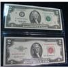 Image 1 : 453. Series 1995 $2 Federal Reserve Note & Series 1953A $2