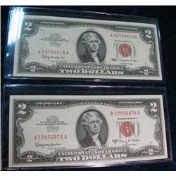 455. Series 1963 & 63A $2 U.S. Notes. "Red Seals".AU-Unc.
