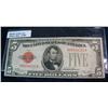 465. Series 1928 $5 U.S. Note. "Red Seal". VG.