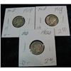 483. 1918P, D, & 20P Mercury Dimes. All G-4.