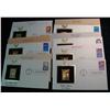 Image 2 : 498. Set of Seven 22K Gold Replica Stamps on First Day Covers.