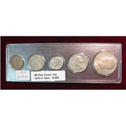 505. 1984  5-Piece Year Set in a Snap-tight holder.
