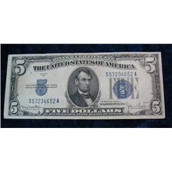 519. Series 1934D $5 Silver Certificate. F.