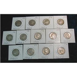 606. 1940D, S, 41S, 42D, (2) S, 43P, 44D, 46D, S, 47S, 