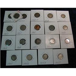 608. 1941 P Toned BU & (3) 43P Cents Circ.; 1887 & (2) 
